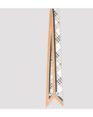 Burberry Check Silk Foulard-Style Scarf - Metallic