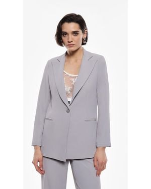 Imperial Blazer De Un Solo Botón - Gris