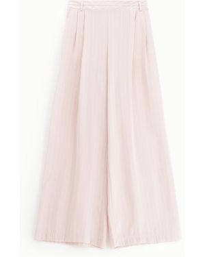 Imperial Pantaloni A Righe Vita Alta - Rosa