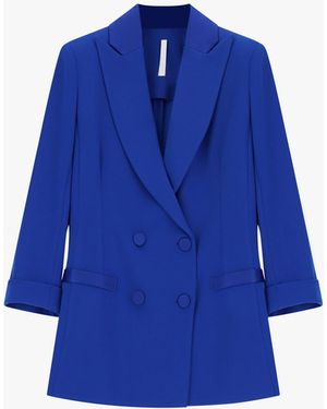 Imperial Blazer Cruzado Con Mangas Tres Cuartos - Azul