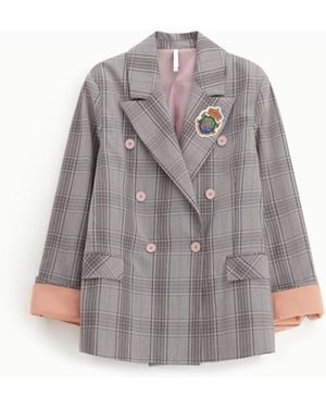 Imperial Blazer Con Bottoni Doppi E Stampa - Viola