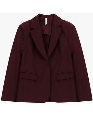Imperial Blazer De Un Botón Con Pliegues Y Cadena - Rojo