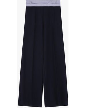 Imperial Pantaloni Palazzo A Vita Alta Con Vita A Righe - Blu