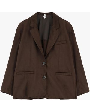 Imperial Blazer Effetto Suede Con Chiusura A Due Bottoni - Nero
