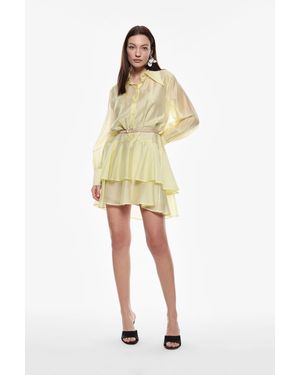 Imperial Vestido Corto Con Mangas Largas - Amarillo