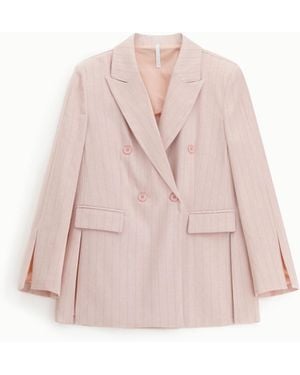 Imperial Blazer A Righe Doppio Petto - Rosa