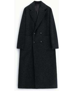 Imperial Abrigo Largo Cruzado Con Bolsillos De Plastrón - Negro