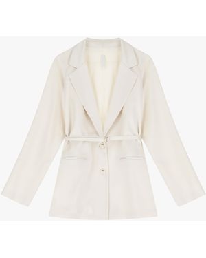 Imperial Blazer Fluido Con Cintura Sottile - Bianco