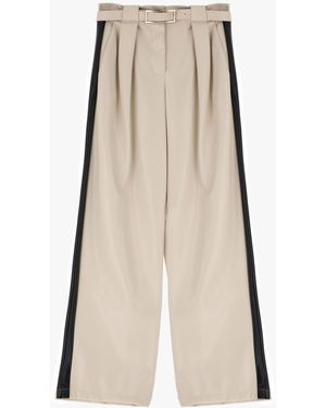 Imperial Pantaloni Larghi Con Dettagli Bande Laterali - Neutro