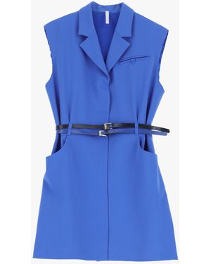 Imperial Abito Corto Senza Maniche Con Revers - Blu