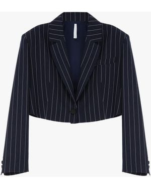 Imperial Blazer Corto A Righe Con Bottoni - Blu