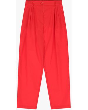 Imperial Pantaloni A Vita Alta Tinta Unita - Rosso