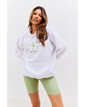 In The Style Malibu Graphic Hoodie - White