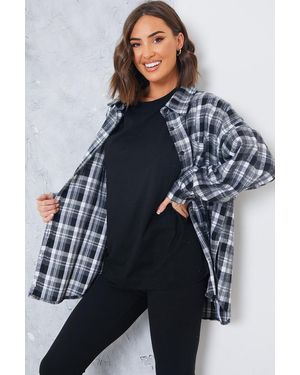 Gemma Louise Miles Check Oversized Shirt - Blue