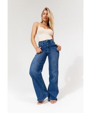 In The Style Isla Relaxed Wide-Leg Jeans - Blue