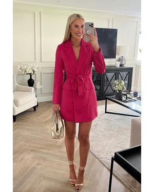 GEORGIA LOUISE Tie Waist Blazer Dress - Pink