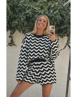 Stacey Solomon Chevron Flare Sleeve Co-Ord Jumper - Black