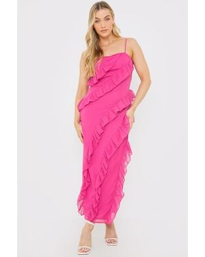 JAC JOSSA Ruffle Cami Maxi Dress - Pink