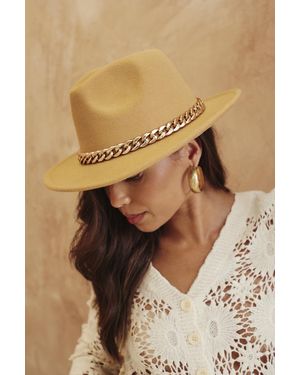 In The Style Fedora With Trim - Natural