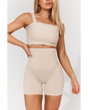 In The Style Seamless Sculpting High-Waist Shaping Shorts - Natural