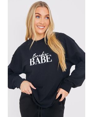 In The Style Bride'S Babe Crew Neck Sweatshirt - Blue