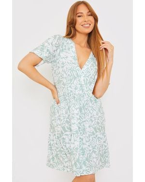 Stacey Solomon Smock Jersey Mini Dress - Blue