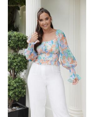 JAC JOSSA Floral Milkmaid Blouse - Multicolour