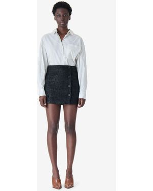 IRO Short Iridescent Tweed Skirt - White