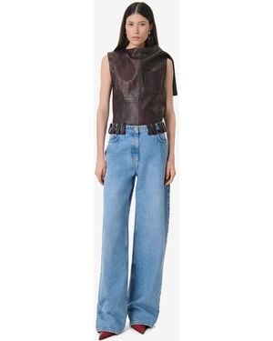 IRO Leather Belt-loop Jeans - Blue