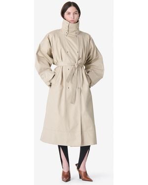 IRO Long Belted Trench Coat - Natural