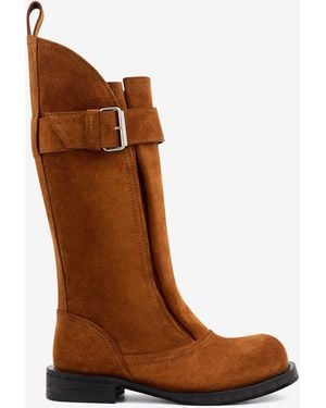 IRO BOTTES BIKER SUEDE - Marron