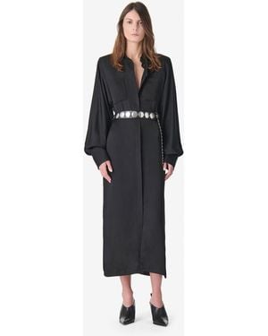 IRO Long Dress With Padded Shoulders - Blue