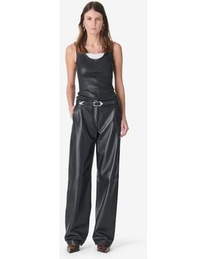 IRO Wide Leather Pants - Black