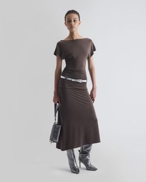 IRO Long Dress With Boat Neck - White