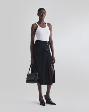 IRO JUPE MIDI ASYMÉTRIQUE - Blanc