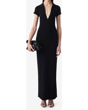 IRO ROBE POLO CÔTELÉE - Noir