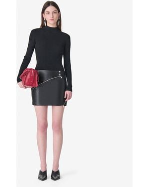 IRO Short Leather Skirt - Blue