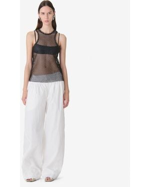 IRO Leather Mesh Tank Top - White