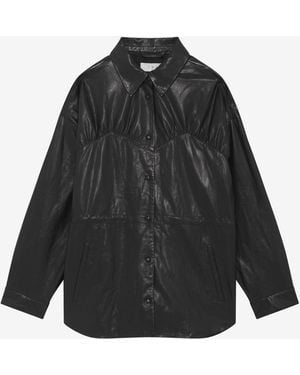IRO CHEMISE EN CUIR - Noir