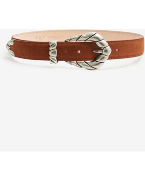 IRO CEINTURE SUEDE À BOUCLE SCULPTÉE - Marron