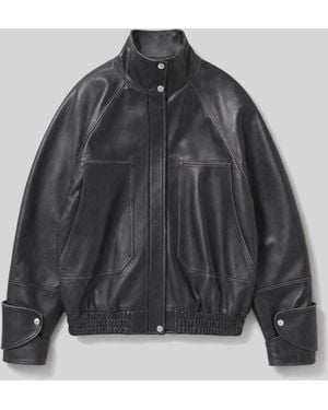 IRO Leather Jacket With A High Collar - Black