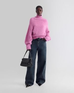 IRO PULL À COL MONTANT EN MAILLE - Rose