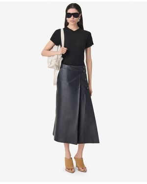 IRO Long Leather Skirt - Blue
