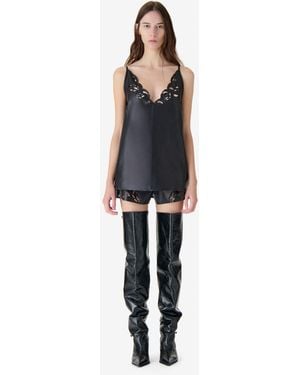 IRO Openwork Leather Top - Black