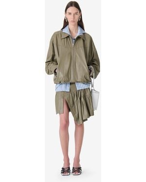 IRO Leather Asymetrical Skirt - Green