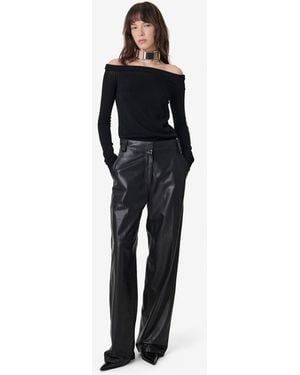 IRO Knitted Bardot Neckline Sweater - Black