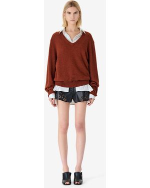 IRO Short Openwork Leather Shorts - Red
