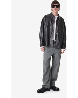 IRO Oversized Leather Shirt - Blue