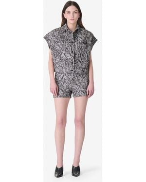 IRO Sleeveless Tweed Overshirt - Blue