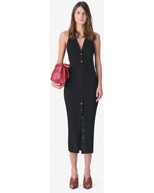 IRO Wool Ribbed Midi Dress - Black